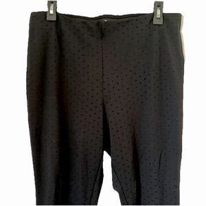 Nanette Lepore Large Dot Black Pull On Skinny Ankle Career Party Pants EUC